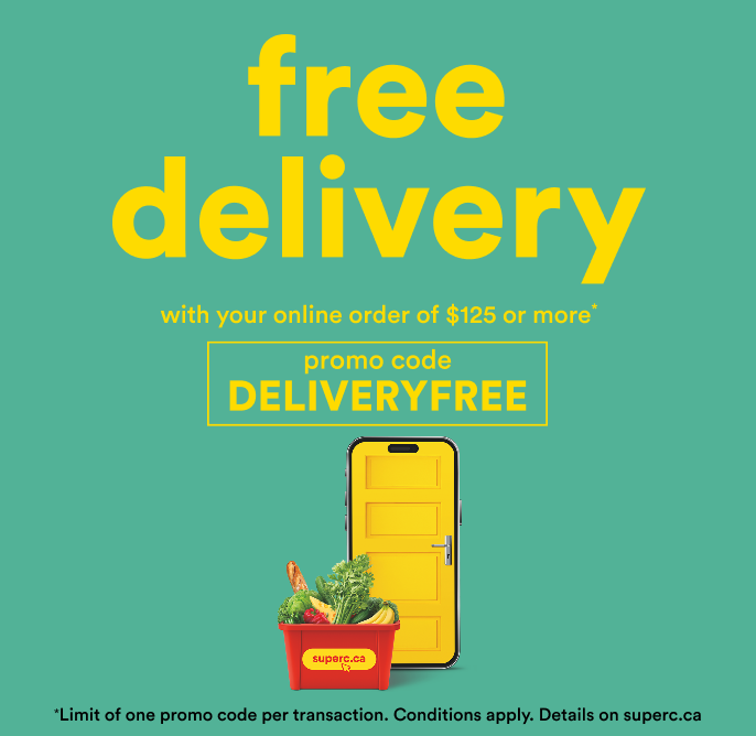 Free delivery with your online order of $125 and more  with the promo code DELIVERYFREE 