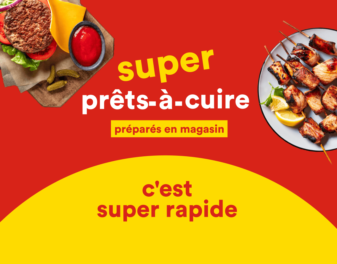 Super prêts-à-cuire préparés en magasin. C'est rapide