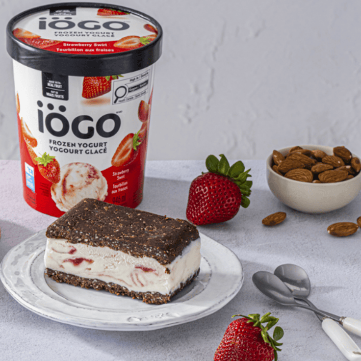 no-bake brownie frozen yogurt sandwiches