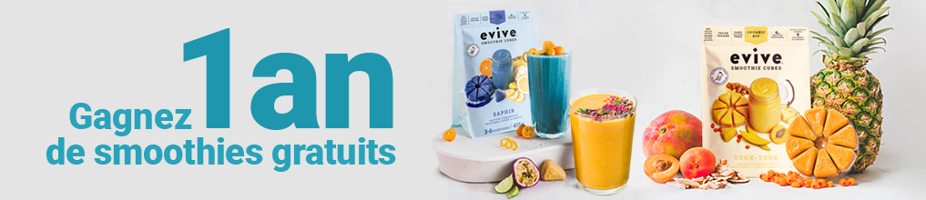 Concours Evive: Gagnez 1 an de smoothies gratuits