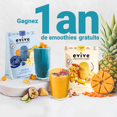 Concours Evive: Gagnez 1 an de smoothies gratuits