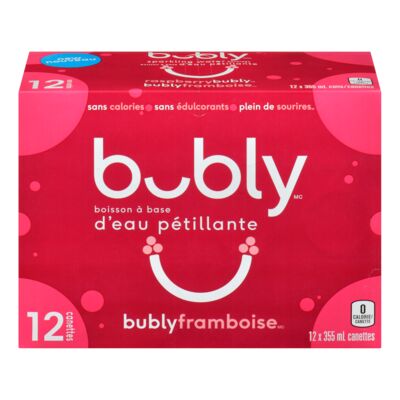 Produit: Eau pétillante aux framboises