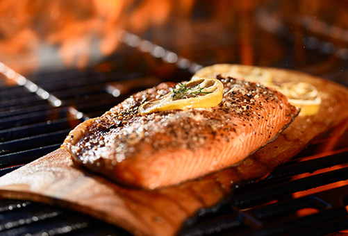 Maple plank fish